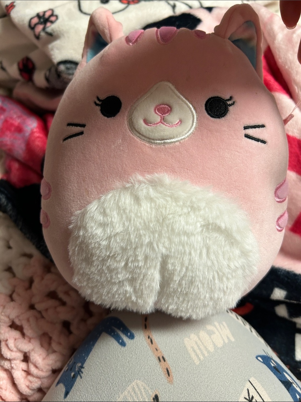 Tabitha Pink and White Plush Cat Stuffed Animal